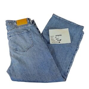 Lafayette 148 New York High Rise Wide Leg Jeans Women 30 Blue